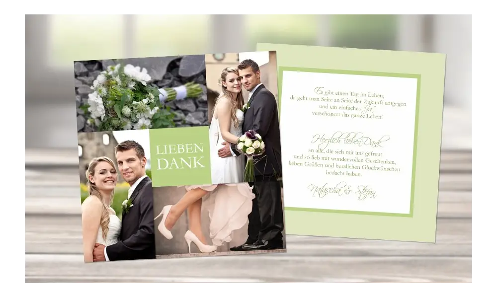 Danksagungskarte Hochzeit, Karte Hochzeit "Verführung"