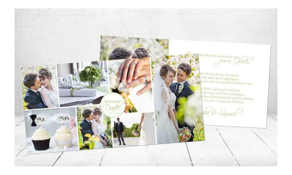 Danksagungskarte Hochzeit "Herzliches Dankeschön"
