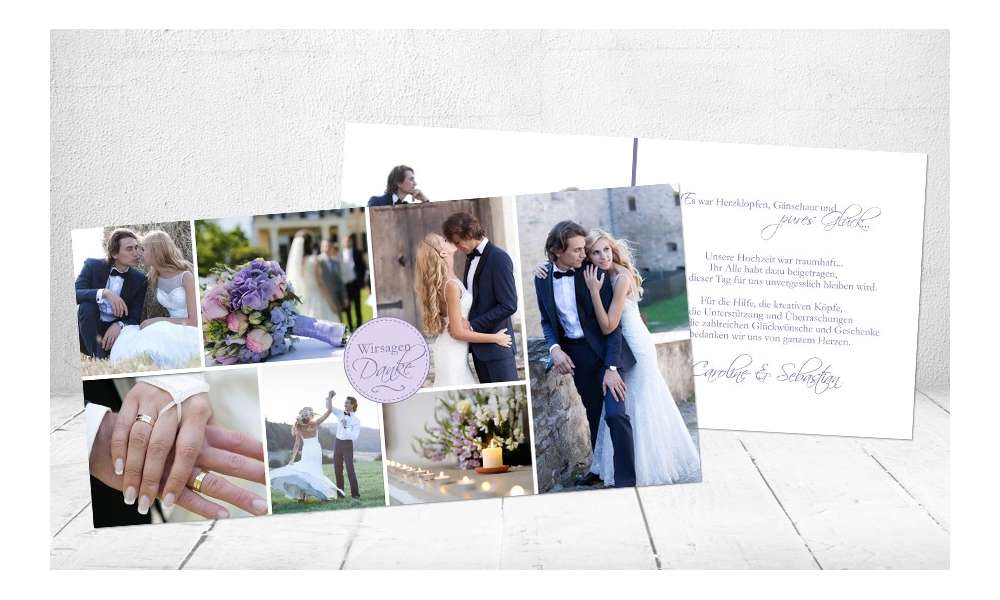 Danksagungskarte Hochzeit "Herzliches Dankeschön"