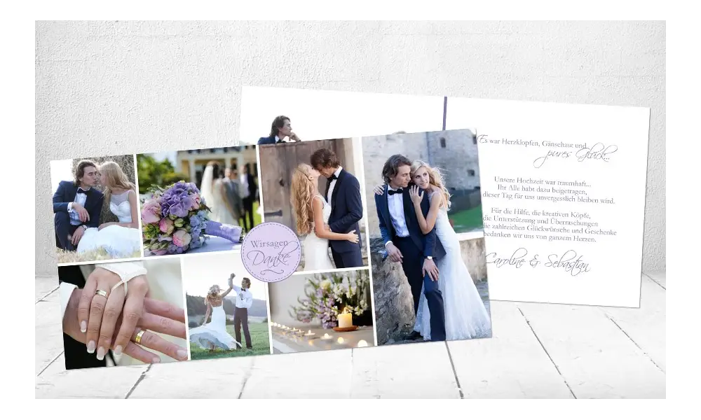 Danksagungskarte Hochzeit "Herzliches Dankeschön"
