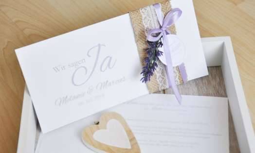 Einladungskaten Hochzeit Vintage "Lavendel"