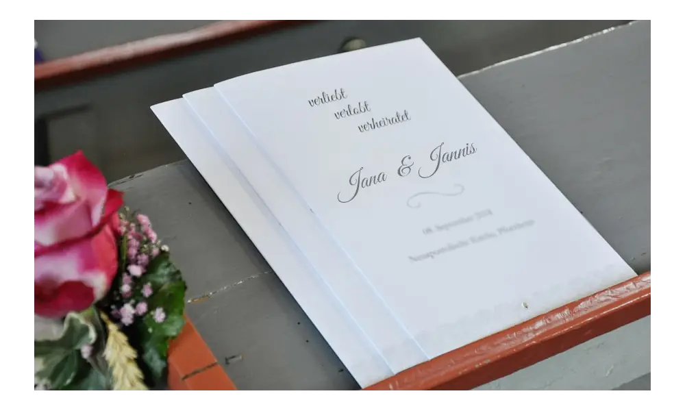 Kirchenheft Einband, Hochzeit