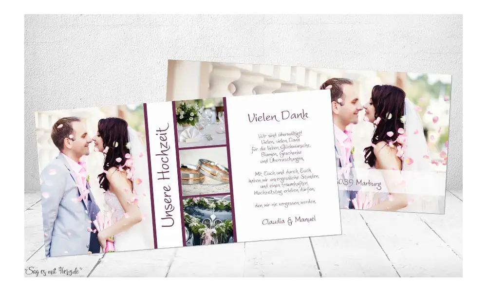 Danksagungskarten Hochzeit