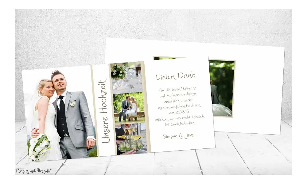 Danksagungskarten Hochzeit