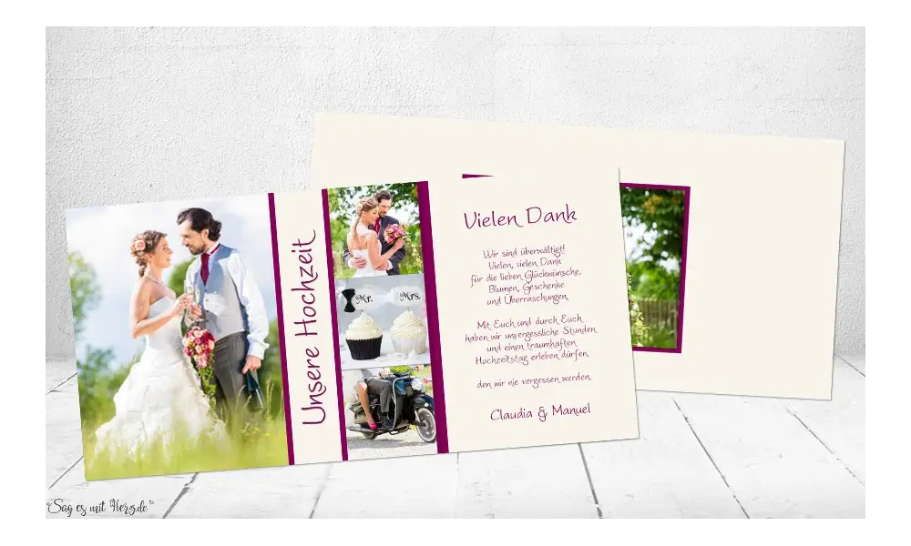 Danksagungskarten Hochzeit
