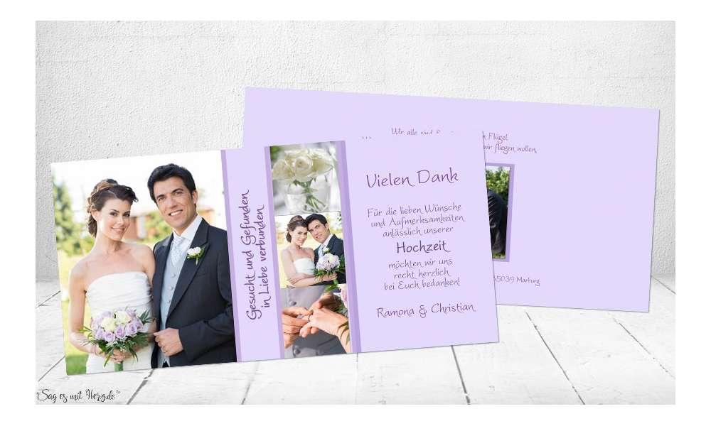 Danksagungskarten Hochzeit flieder Danksagungskarten Hochzeit flieder