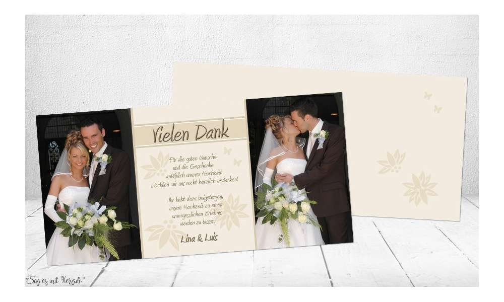 Danksagungskarten-Hochzeit