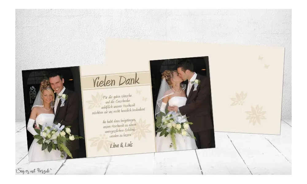 Danksagungskarten-Hochzeit