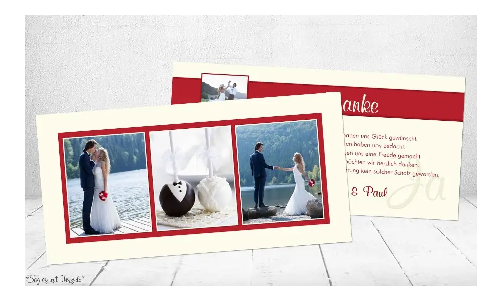 Danksagungskarten-Hochzeit
