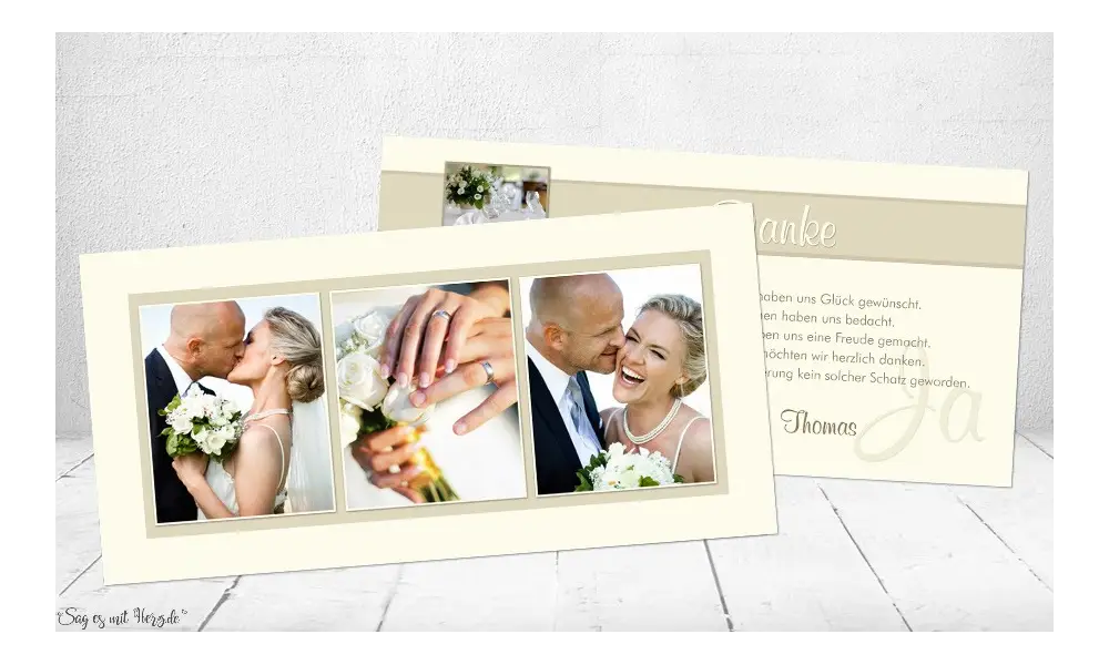 Danksagungskarten-Hochzeit