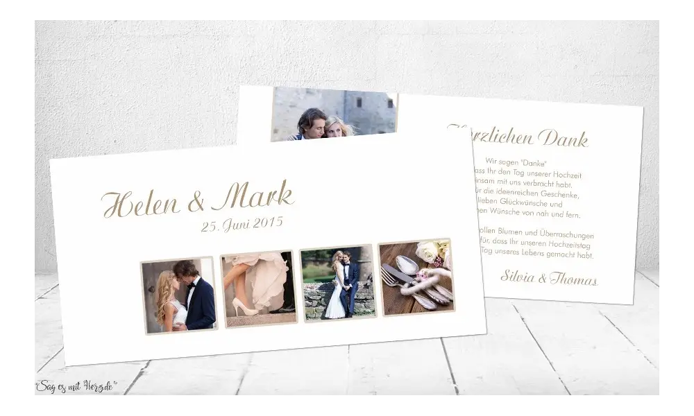 Danksagungskarten-Hochzeit