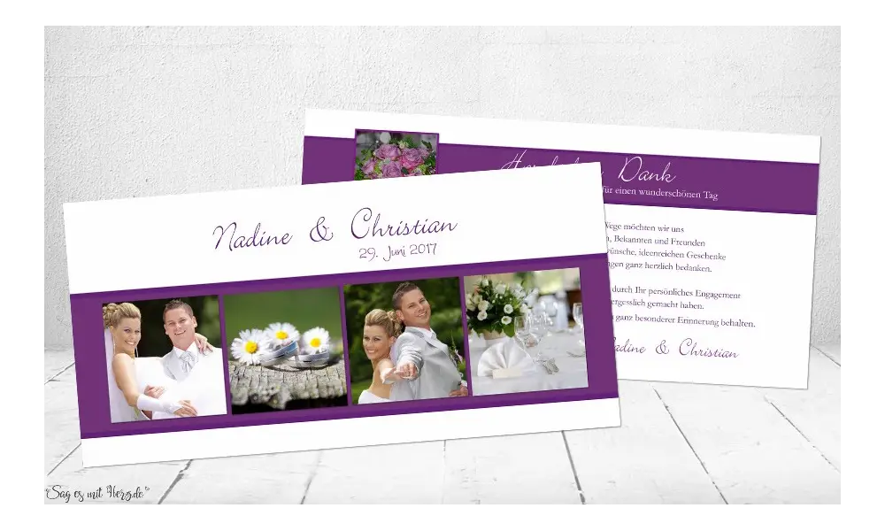 Danksagungskarten-Hochzeit