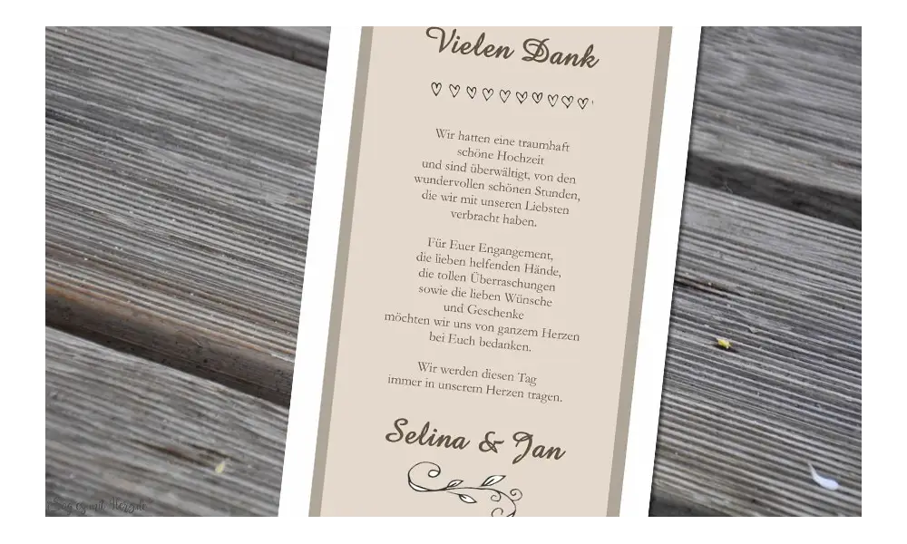 Danksagungskarte Hochzeit