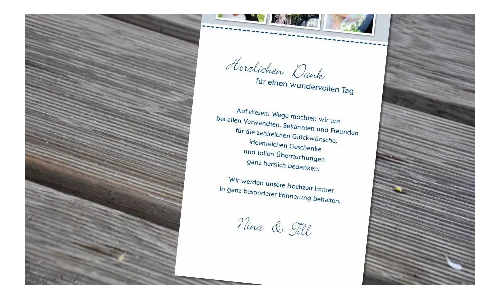 Danksagungskarte Hochzeit
