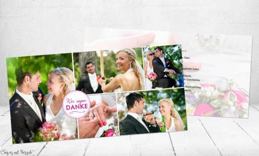 Danksagungskarte Hochzeit, "Wir sagen Danke"