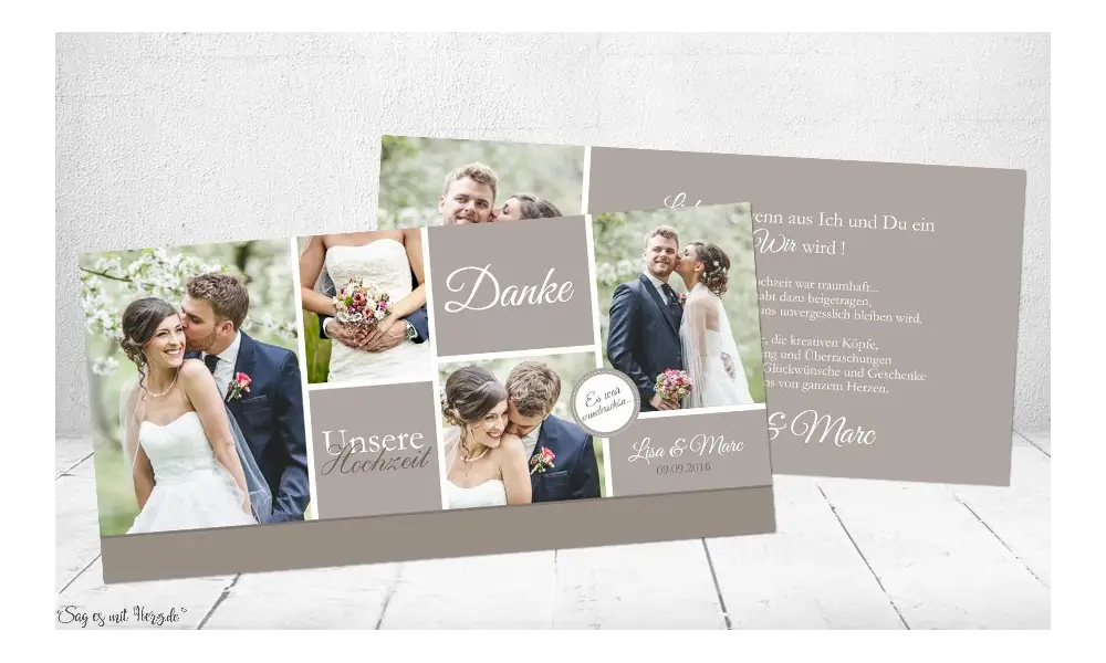Danksagungskarte Hochzeit