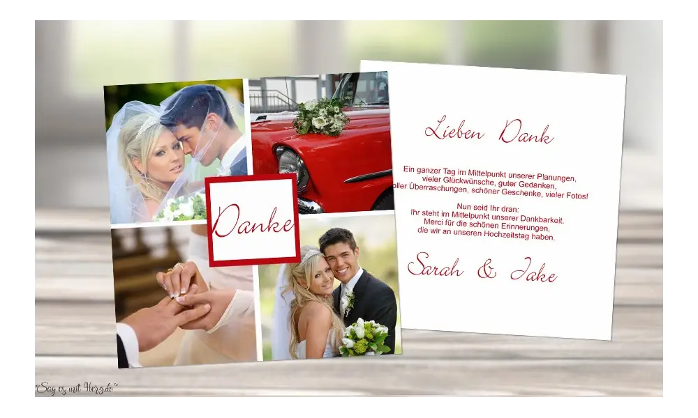 Danksagung-Hochzeit
