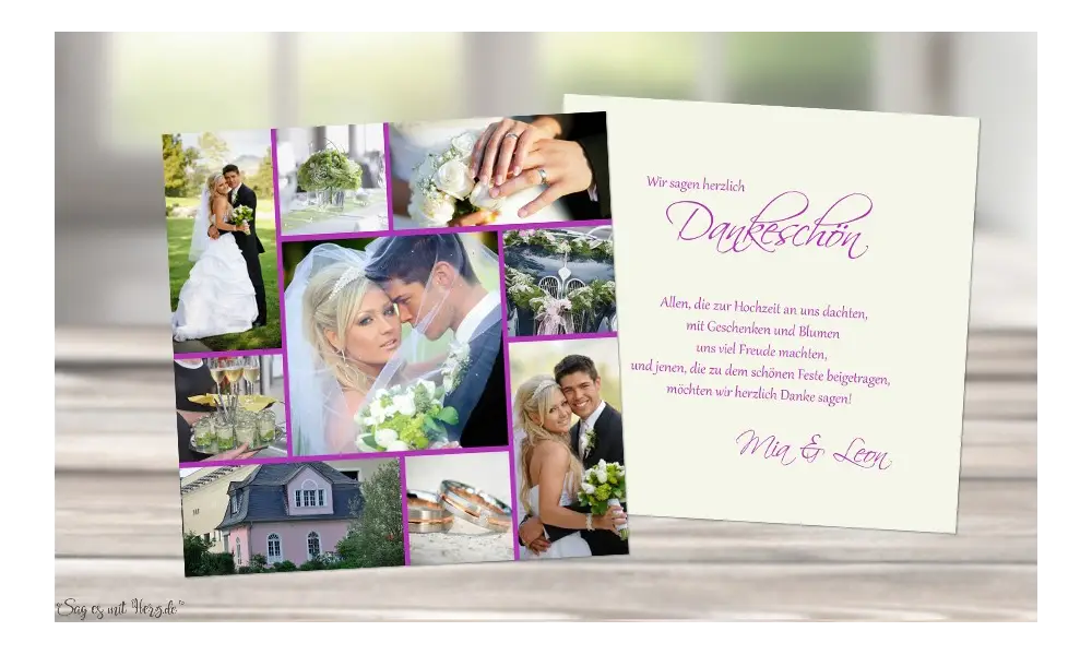 Danksagung Hochzeit