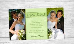 Fotokarten Dankeskarte Hochzeit grün