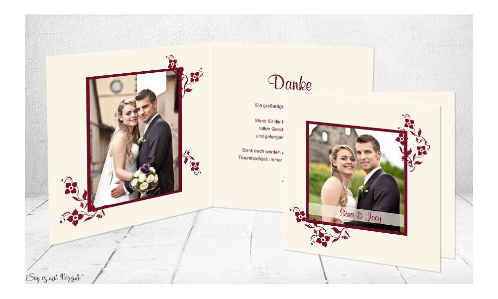 Dankeskarten Hochzeit Klappkarte