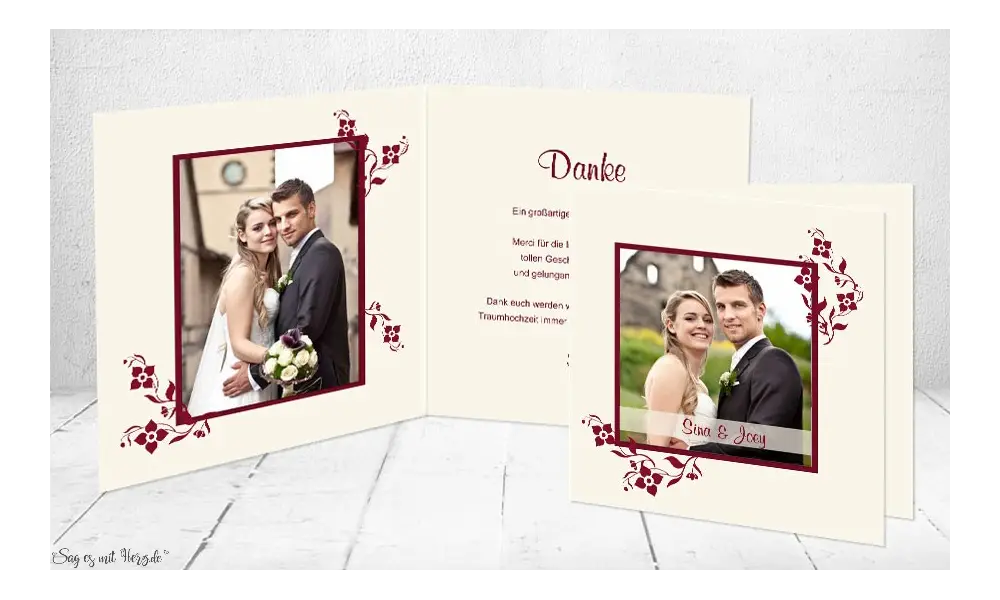 Dankeskarten Hochzeit Klappkarte
