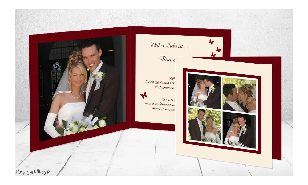 Dankeskarten Hochzeit Klappkarte