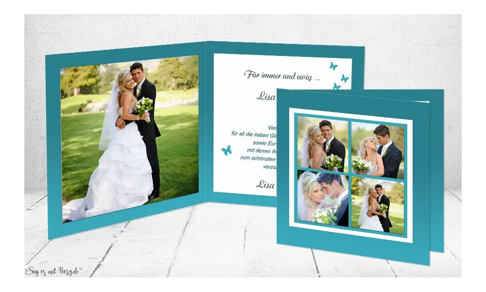 Dankeskarten Hochzeit Klappkarte