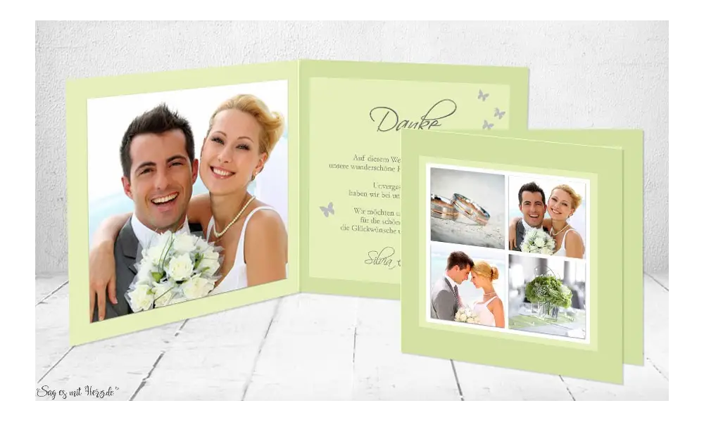 Dankeskarten Hochzeit Klappkarte