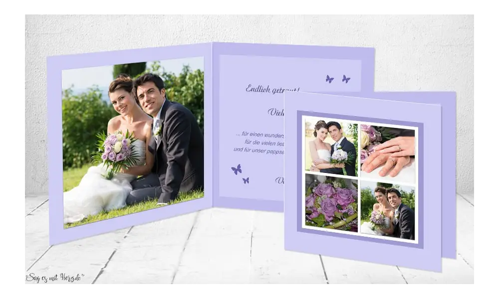 Dankeskarten Hochzeit Klappkarte