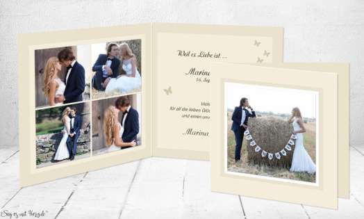 Dankeskarten Hochzeit Klappkarte