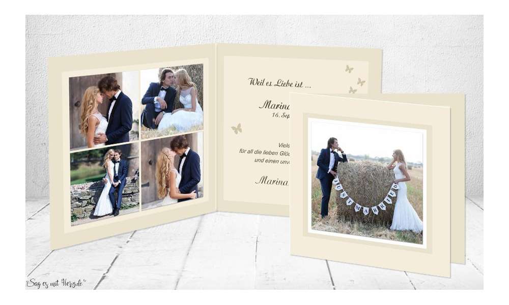 Dankeskarten Hochzeit Klappkarte Dankeskarten Hochzeit Klappkarte