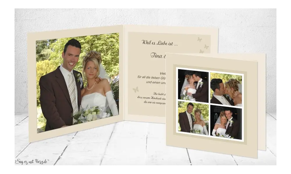 Dankeskarten Hochzeit Klappkarte