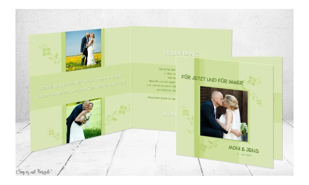 Dankeskarte Hochzeit Klappkarte