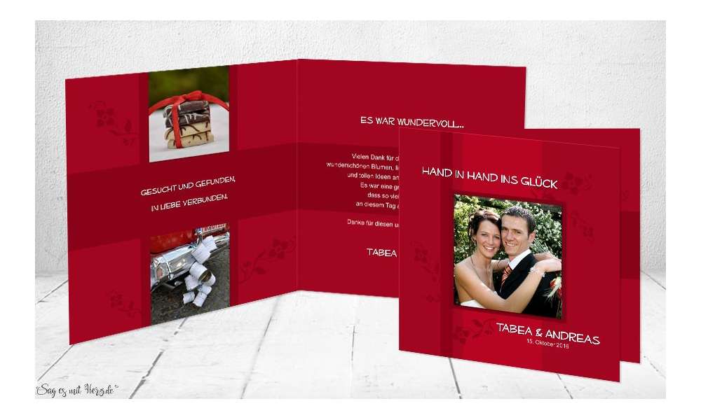 Dankeskarte Hochzeit Klappkarte