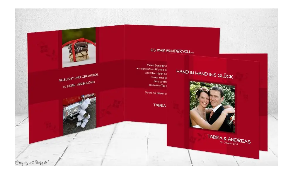 Dankeskarte Hochzeit Klappkarte