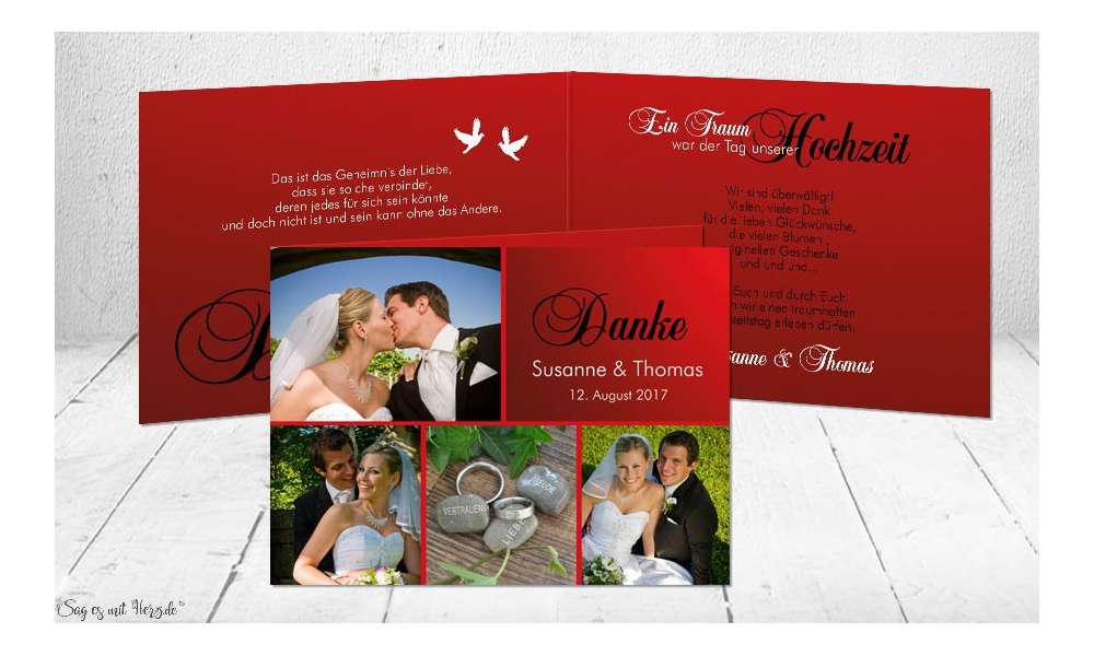 Dankeskarte Hochzeit Klappkarte