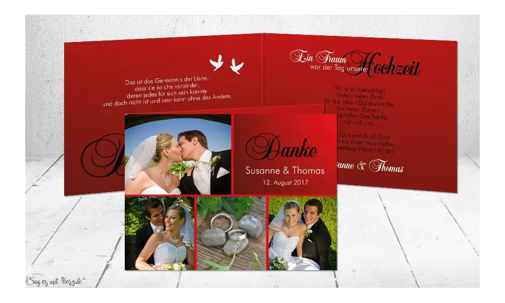 Dankeskarte Hochzeit Klappkarte