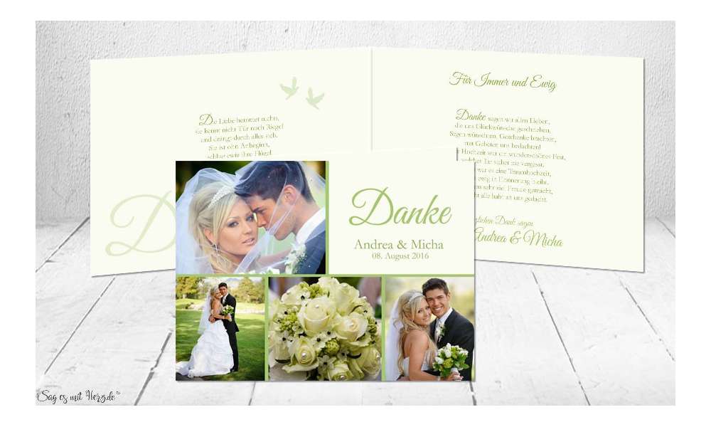 Dankeskarte Hochzeit Klappkarte