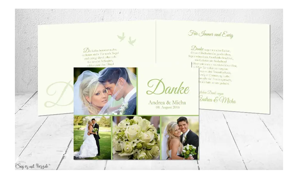 Dankeskarte Hochzeit Klappkarte