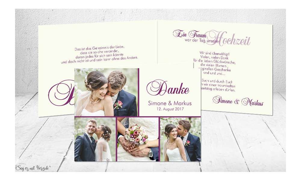 Dankeskarte Hochzeit Klappkarte