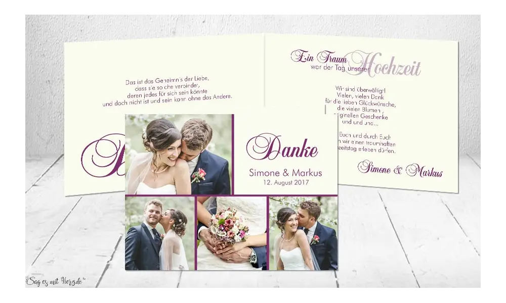 Dankeskarte Hochzeit Klappkarte