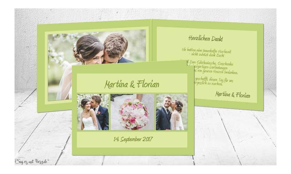 Dankeskarte Hochzeit Klappkarte