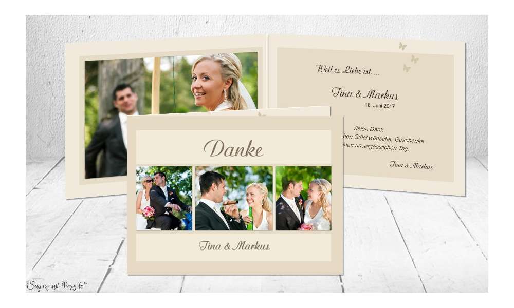 Dankeskarte Hochzeit Klappkarte Dankeskarte Hochzeit Klappkarte