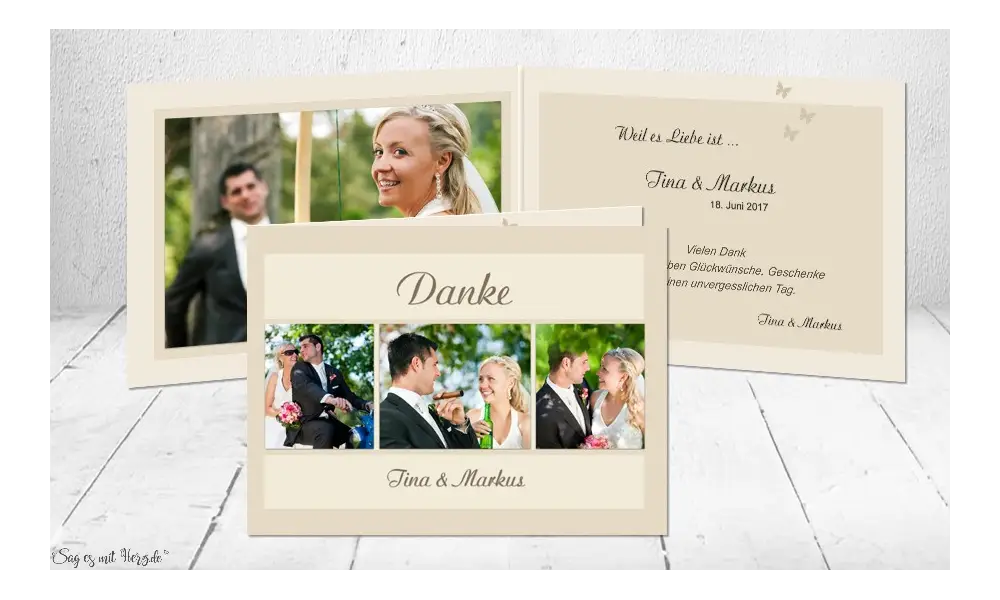Dankeskarte Hochzeit Klappkarte