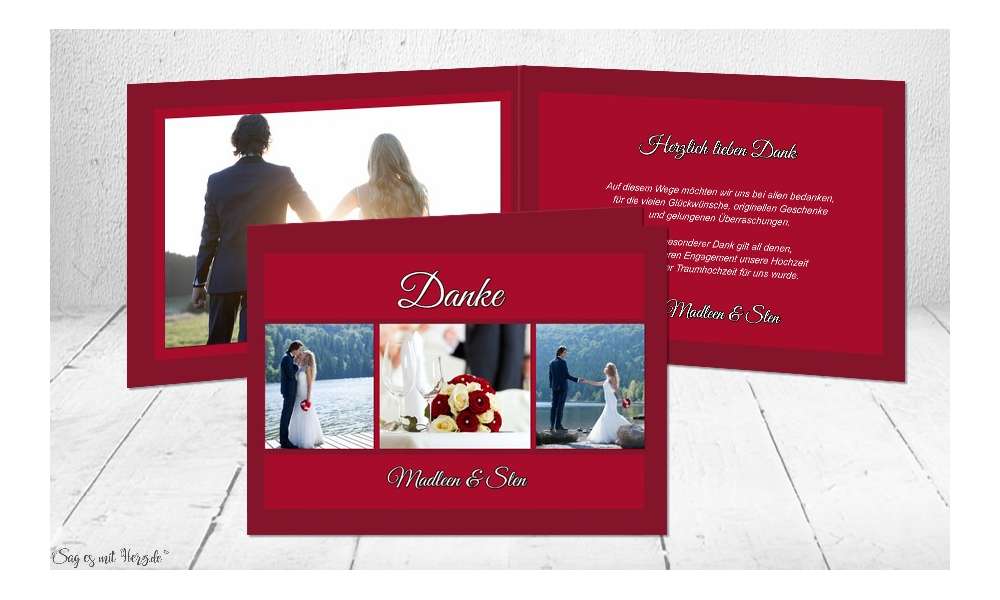 Dankeskarte Hochzeit Klappkarte