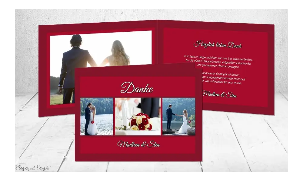 Dankeskarte Hochzeit Klappkarte