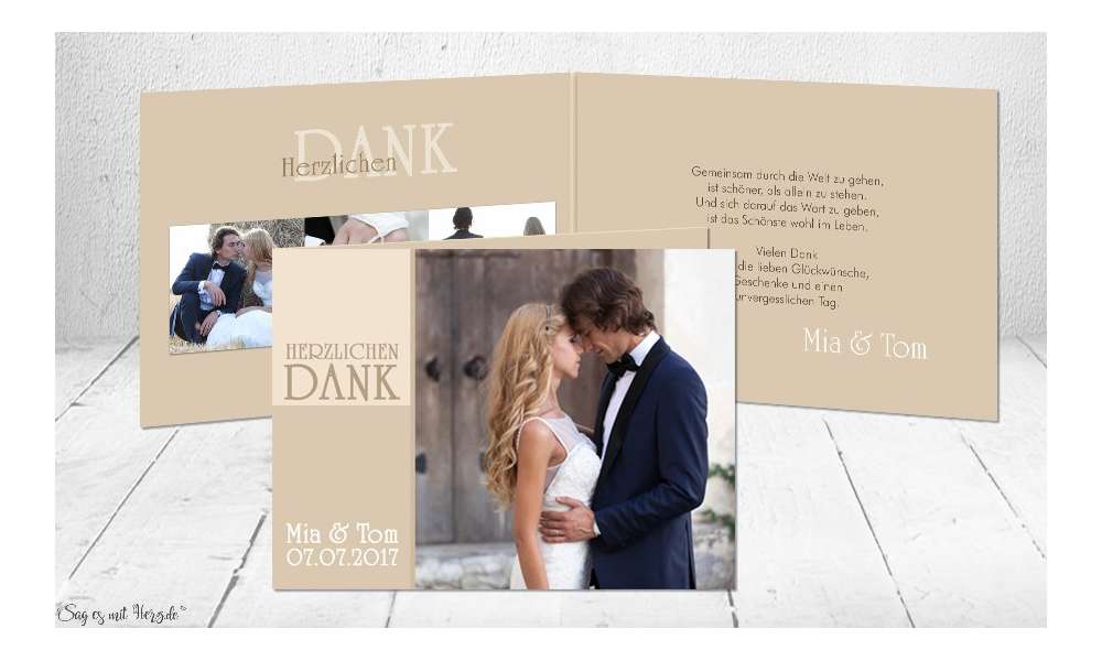 Dankeskarte Hochzeit Klappkarte