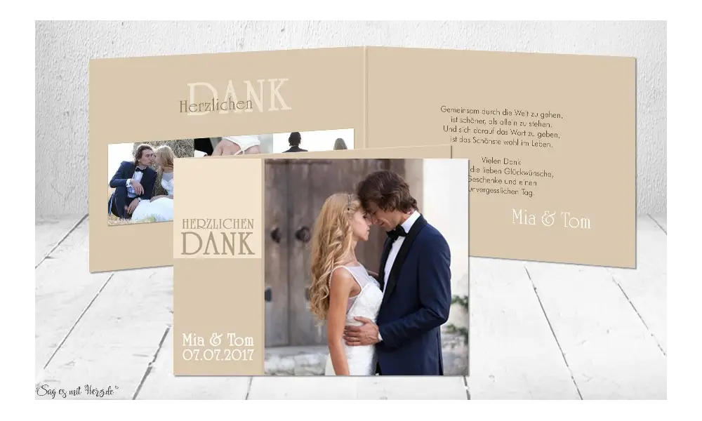 Dankeskarte Hochzeit Klappkarte