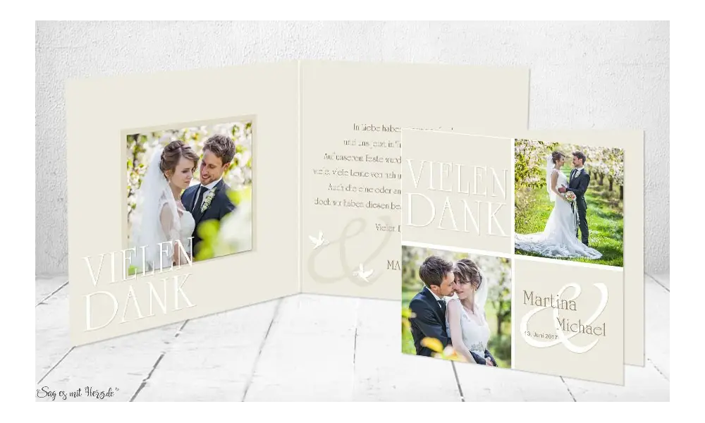 Dankeskarte Hochzeit Klappkarte