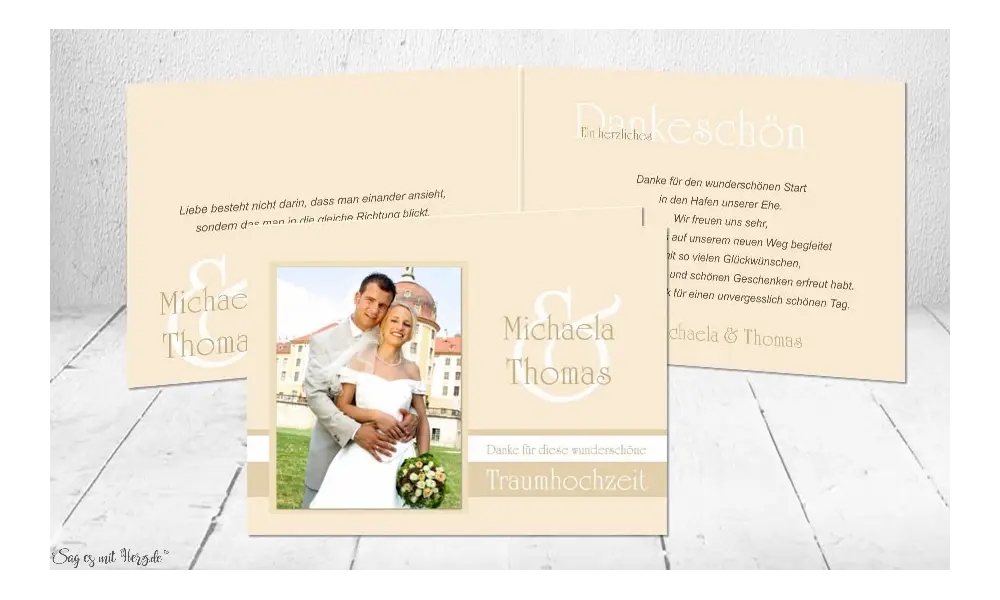 Dankeskarte Hochzeit Klappkarte